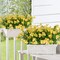 10 Bundles Fake Flowers Pansy,Artificial Plants Outdoor UV Resistant,Plastic Faux Silk Flower for Outside Home Planter Porch Window Box Yard Decoration-Yellow
